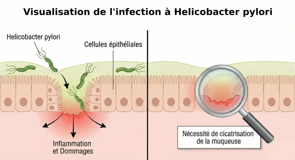 Visualisation de l'infection à Helicobacter pylori
